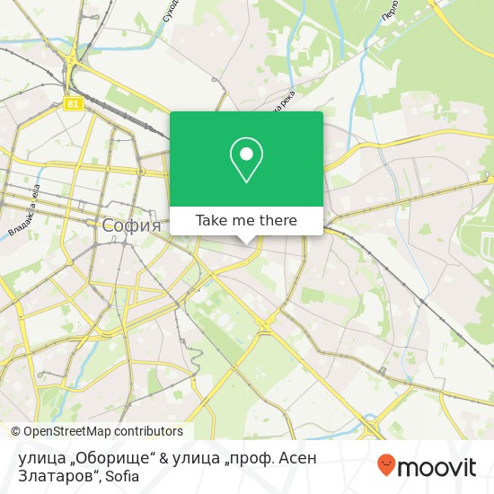 Карта улица „Оборище“ & улица „проф. Асен Златаров“
