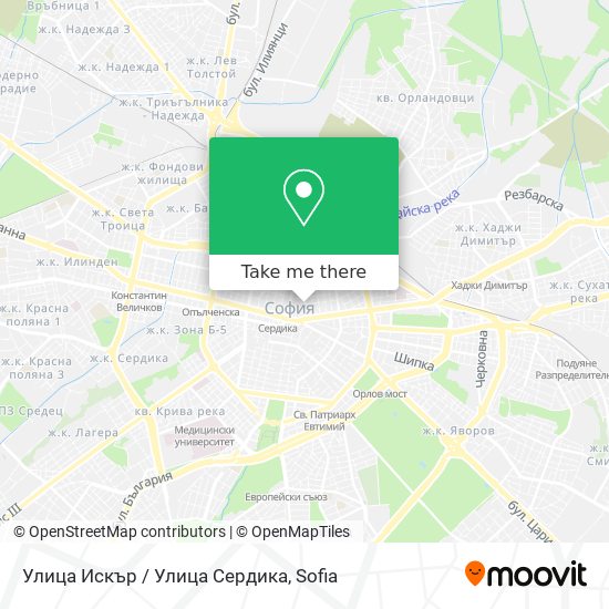 Улица Искър / Улица Сердика map