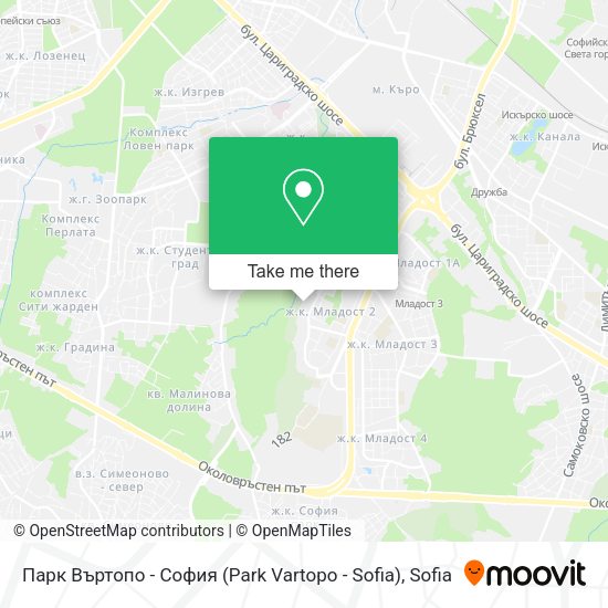 Карта Парк Въртопо - София (Park Vartopo - Sofia)