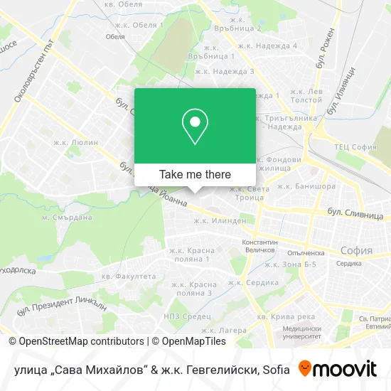 Карта улица „Сава Михайлов“ & ж.к. Гевгелийски