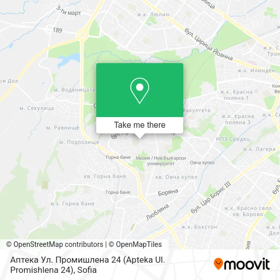 Карта Аптека Ул. Промишлена 24 (Apteka Ul. Promishlena 24)