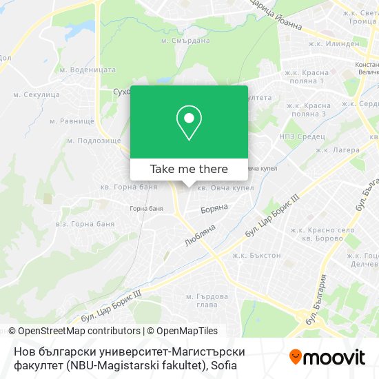 Нов български университет-Магистърски факултет (NBU-Magistarski fakultet) map