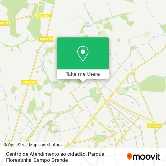 Mapa Centro de Atendimento ao cidadão, Parque Florestinha