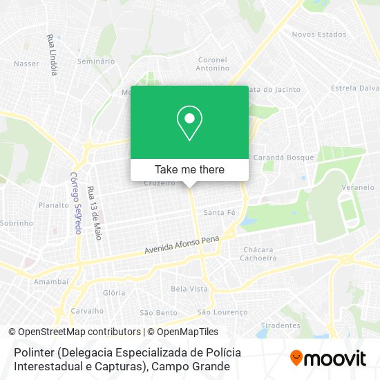 Polinter (Delegacia Especializada de Polícia Interestadual e Capturas) map