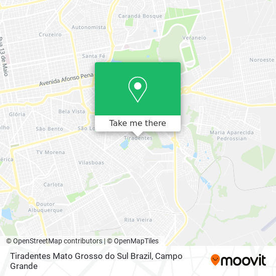 Mapa Tiradentes Mato Grosso do Sul Brazil