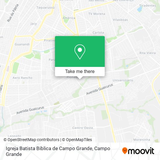 Mapa Igreja Batista Biblica de Campo Grande