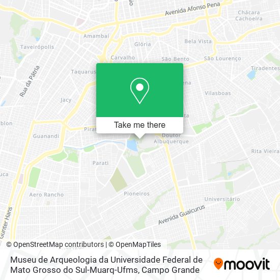 Mapa Museu de Arqueologia da Universidade Federal de Mato Grosso do Sul-Muarq-Ufms