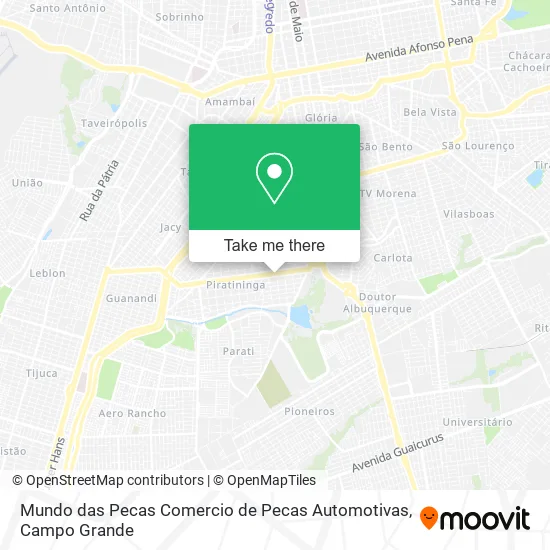 Mundo das Pecas Comercio de Pecas Automotivas map