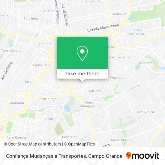 Confiança Mudanças e Transportes map