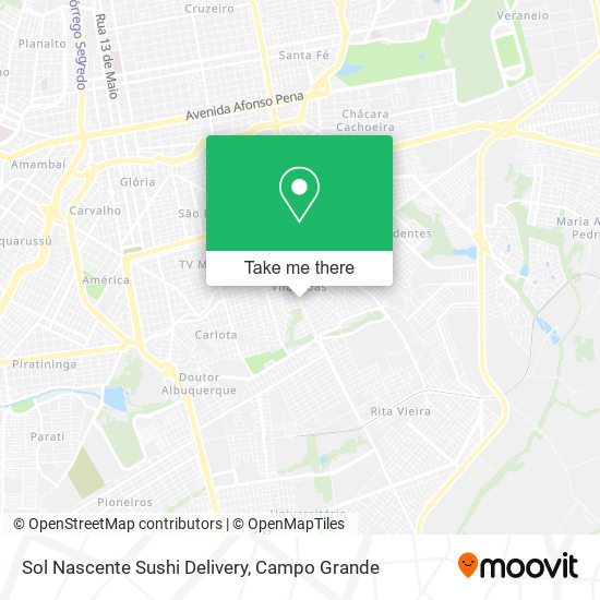 Sol Nascente Sushi Delivery map