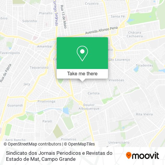 Sindicato dos Jornais Periodicos e Revistas do Estado de Mat map