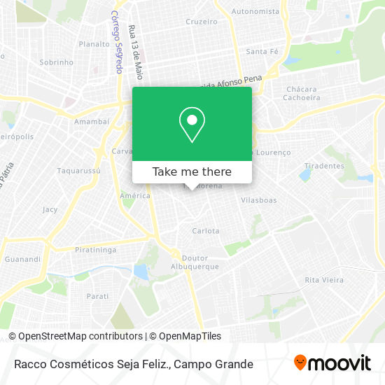 Racco Cosméticos Seja Feliz. map