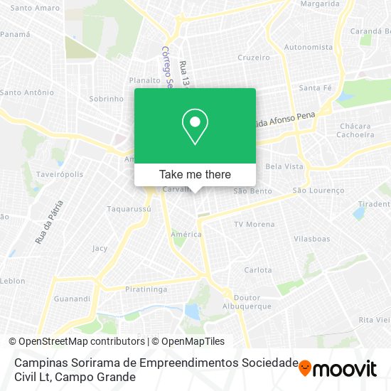 Mapa Campinas Sorirama de Empreendimentos Sociedade Civil Lt