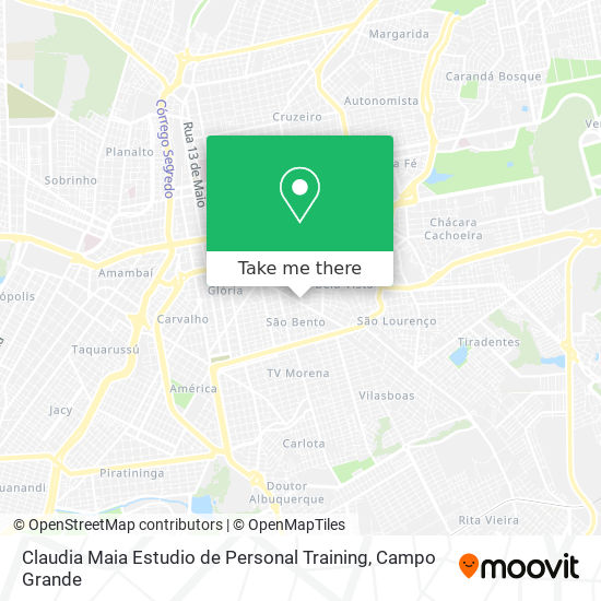 Mapa Claudia Maia Estudio de Personal Training