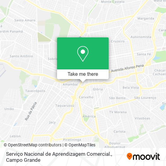 Mapa Serviço Nacional de Aprendizagem Comercial.