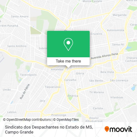 Sindicato dos Despachantes no Estado de MS map