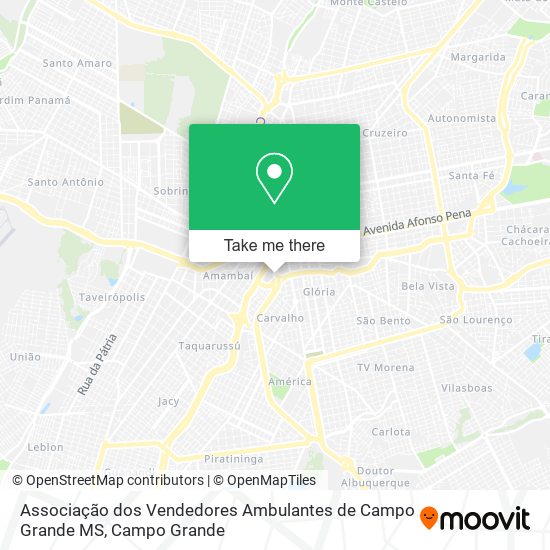 Mapa Associação dos Vendedores Ambulantes de Campo Grande MS