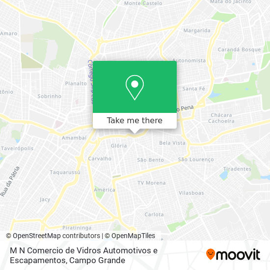 M N Comercio de Vidros Automotivos e Escapamentos map