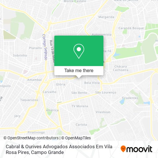 Cabral & Ourives Advogados Associados Em Vila Rosa Pires map