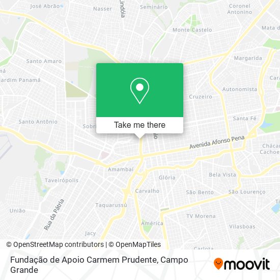 Mapa Fundação de Apoio Carmem Prudente