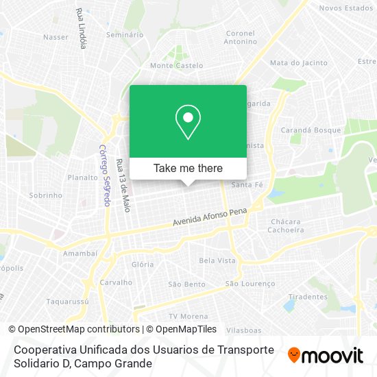 Mapa Cooperativa Unificada dos Usuarios de Transporte Solidario D