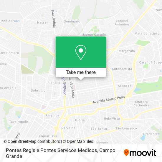 Pontes Regis e Pontes Servicos Medicos map