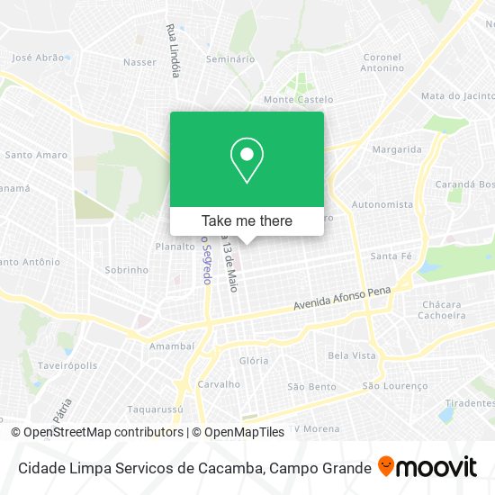 Cidade Limpa Servicos de Cacamba map