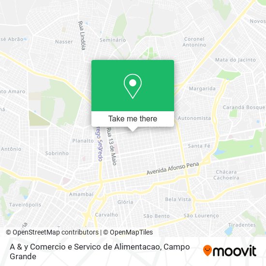 A & y Comercio e Servico de Alimentacao map