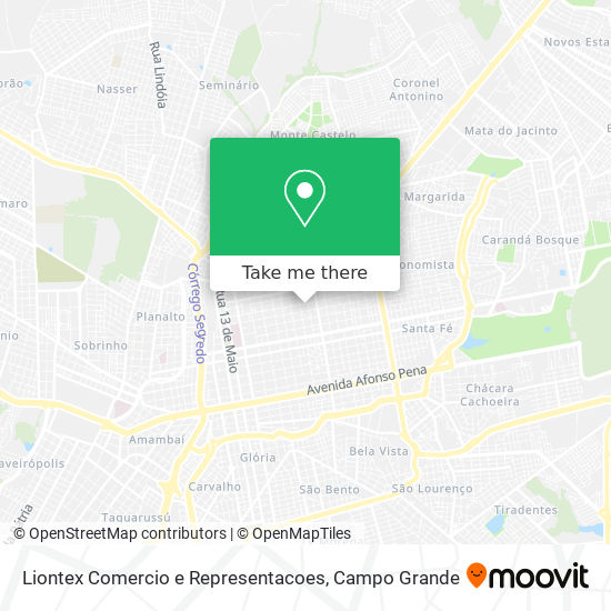 Mapa Liontex Comercio e Representacoes