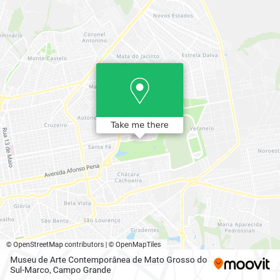 Mapa Museu de Arte Contemporânea de Mato Grosso do Sul-Marco