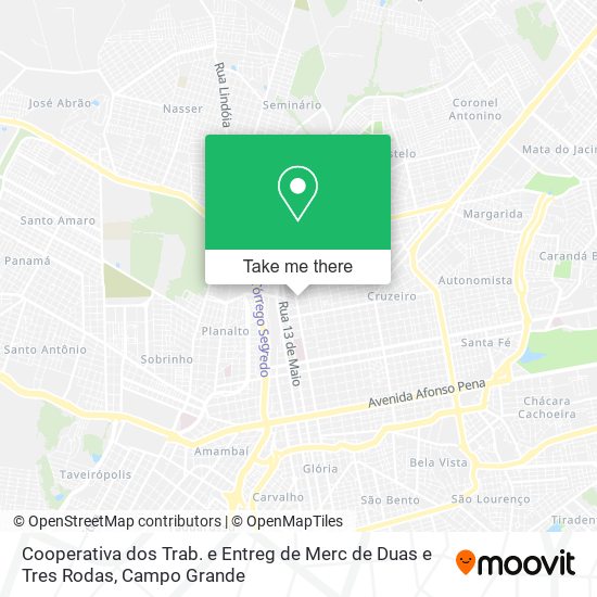 Cooperativa dos Trab. e Entreg de Merc de Duas e Tres Rodas map