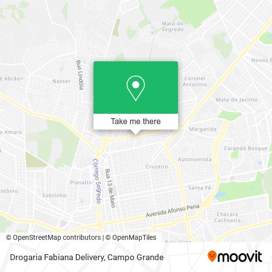 Drogaria Fabiana Delivery map