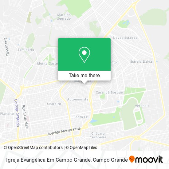 Mapa Igreja Evangélica Em Campo Grande