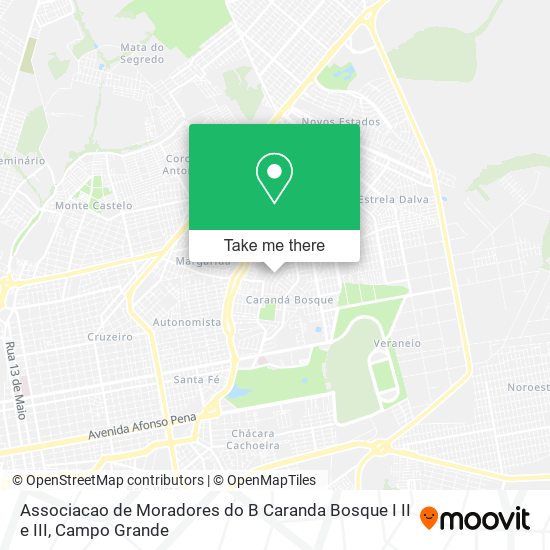 Associacao de Moradores do B Caranda Bosque I II e III map