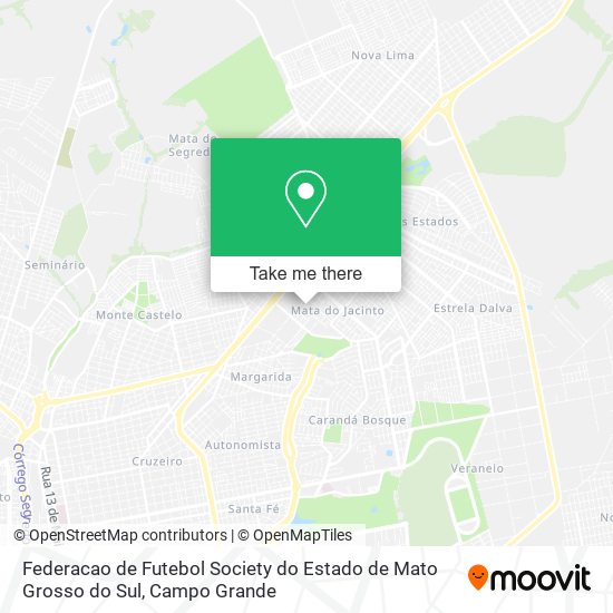 Mapa Federacao de Futebol Society do Estado de Mato Grosso do Sul