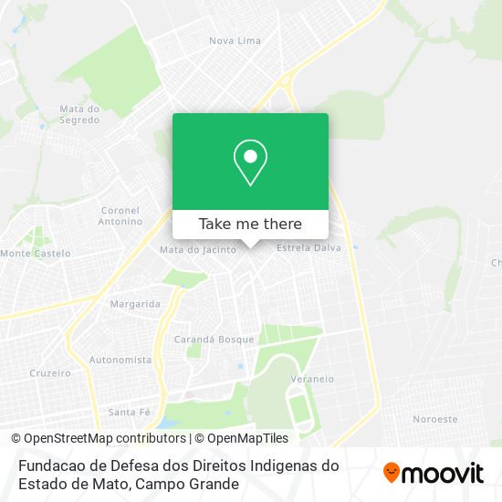 Mapa Fundacao de Defesa dos Direitos Indigenas do Estado de Mato