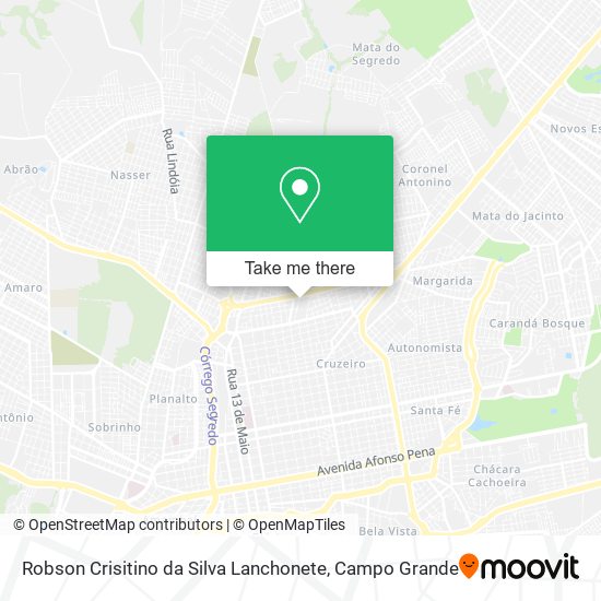 Mapa Robson Crisitino da Silva Lanchonete