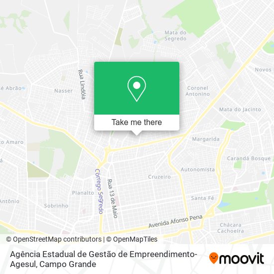 Mapa Agência Estadual de Gestão de Empreendimento-Agesul