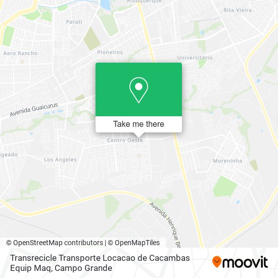 Mapa Transrecicle Transporte Locacao de Cacambas Equip Maq