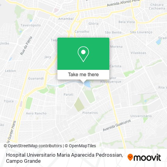 Mapa Hospital Universitario Maria Aparecida Pedrossian