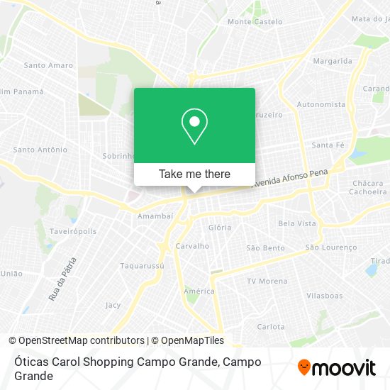 Mapa Óticas Carol Shopping Campo Grande