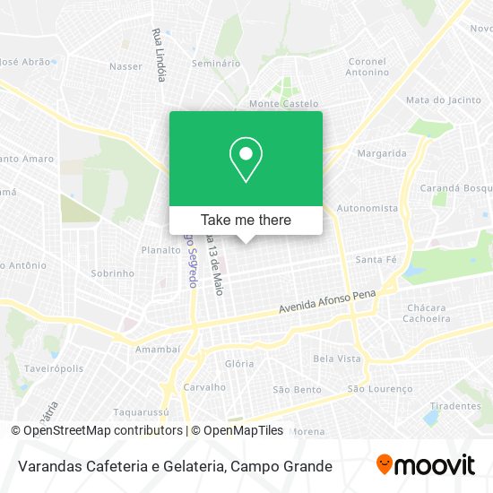 Mapa Varandas Cafeteria e Gelateria