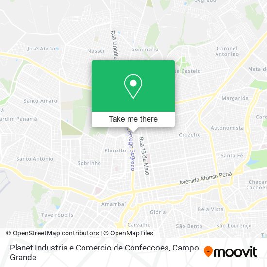 Mapa Planet Industria e Comercio de Confeccoes