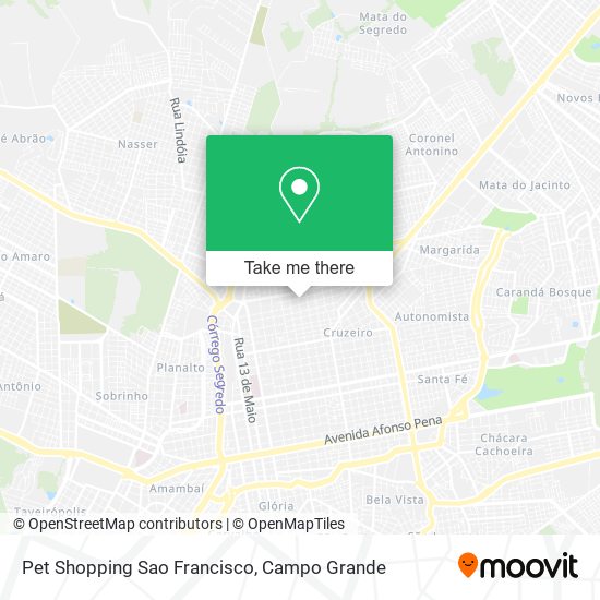 Mapa Pet Shopping Sao Francisco