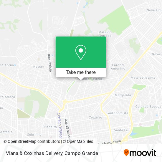 Viana & Coxinhas Delivery map