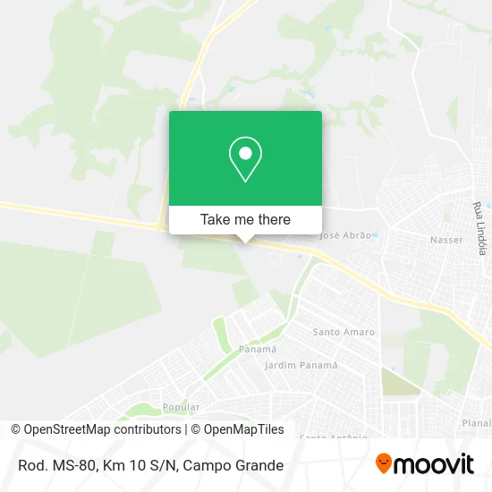 Rod. MS-80, Km 10 S/N map