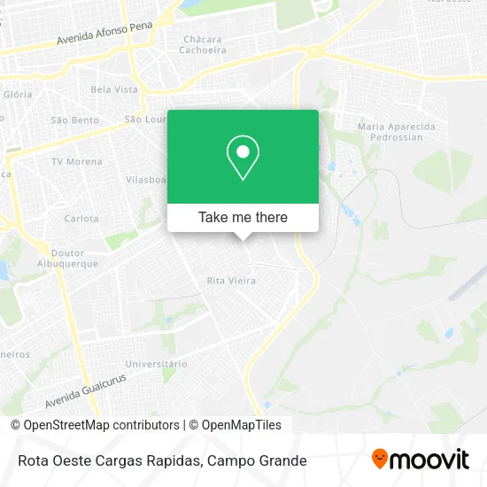 Rota Oeste Cargas Rapidas map