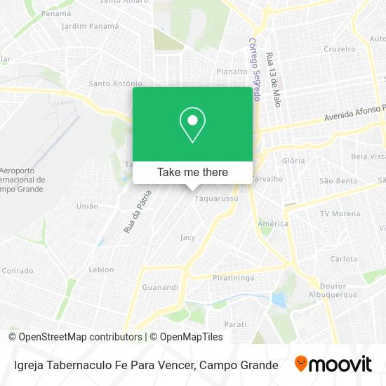 Igreja Tabernaculo Fe Para Vencer map