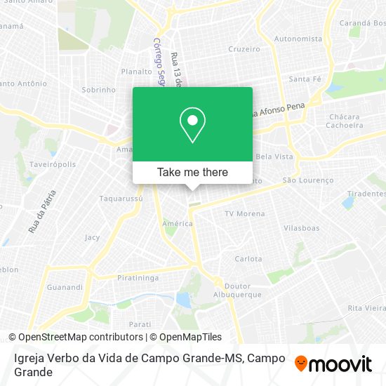 Igreja Verbo da Vida de Campo Grande-MS map