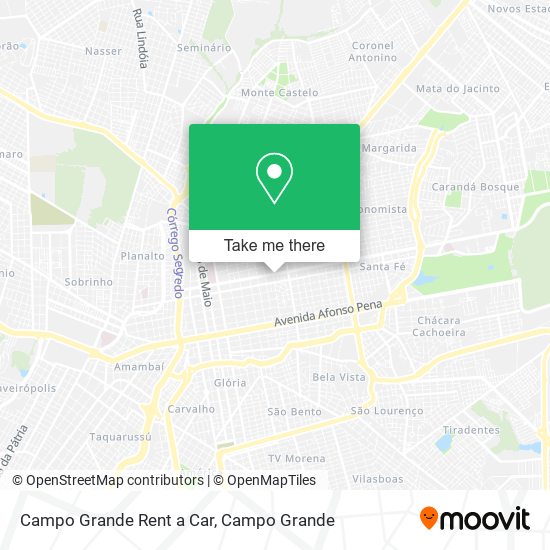 Campo Grande Rent a Car map